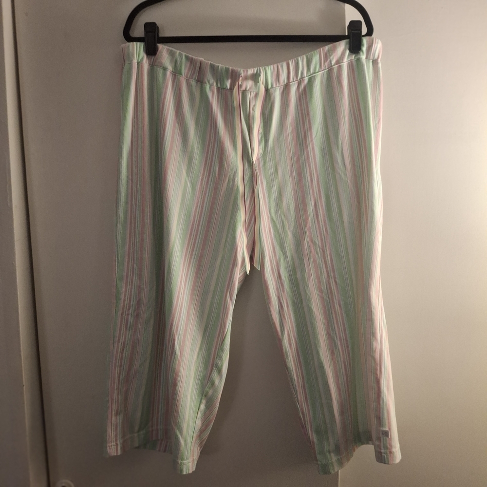 Karen Neuburger Pastel Plaid Sleepwear Pants - Pink & Green